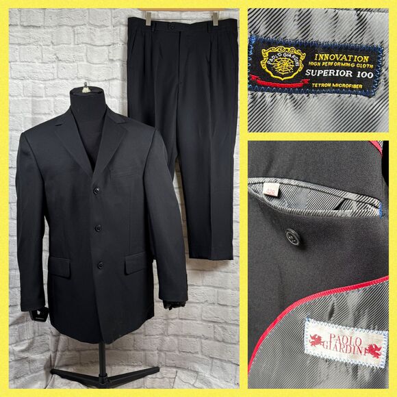 Paolo Giardini 42R 36R Superior 100 Tetron Microfiber Men's Suit 3 Button Jacket - Picture 1 of 16
